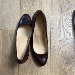 Used J. Crew Women's in Burgundy Leather Loafers Made in Italy size 7 1/2